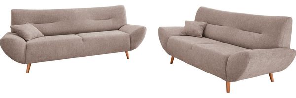 Home affaire Polstergarnitur Drago, modern und zeitlos, aktuelle Formensprache, komfortabel, (Set, 2-tlg, 3-Sitzer und 2-Sitzer), als Sessel/Polsterecke erhältlich, versch. Stoffe, inkl. 2 Zierkissen