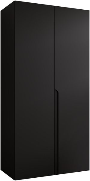 Kleiderschrank Veluna I 100 (Farbe: Schwarz / Schwarz + Schwarz)