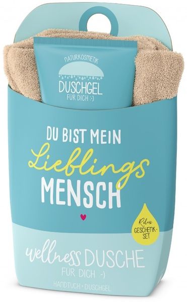 Wellnessdusche Geschenk-Set Duschgel Handtuch la vida Petrol 1082711