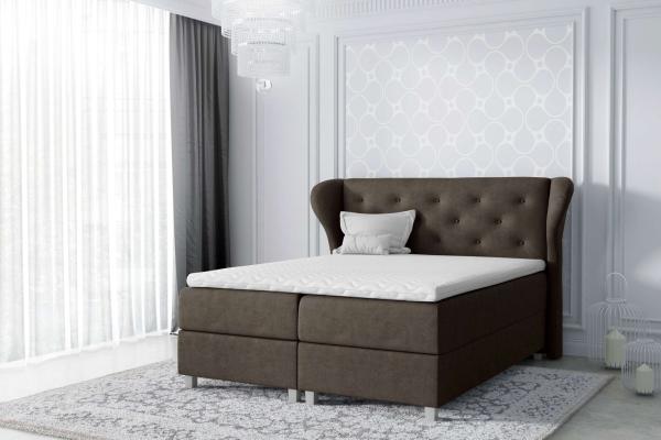 99rooms Bellagio Boxspringbett Velours 140 x 200 cm Braun