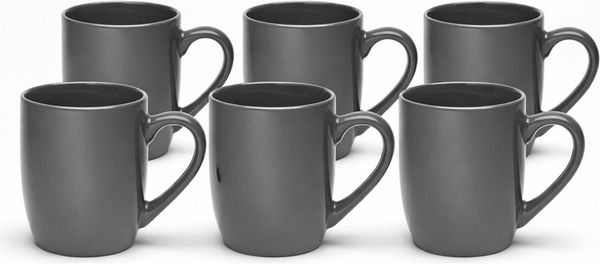van Well Becher Kaffeebecher 350 ml Malmö, 6 Stück, 6-tlg, Steingut, spülmaschinen- und mikrowellengeeignet