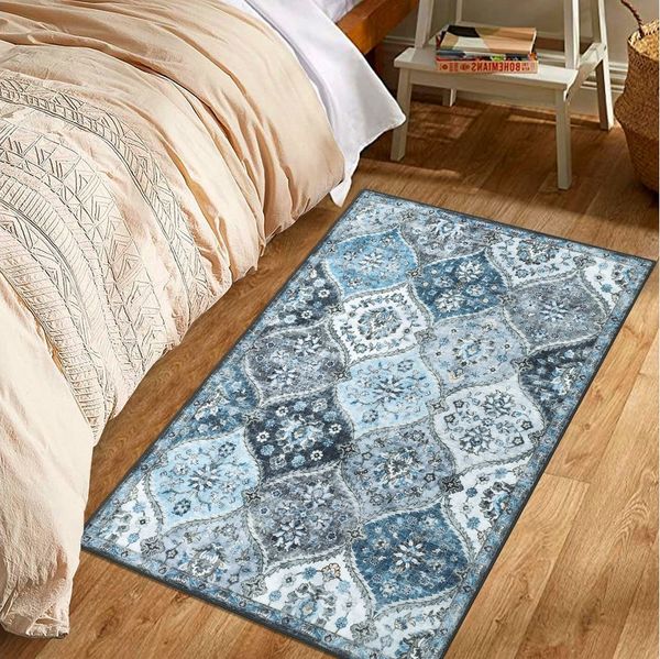 GarveeMore Teppich MosaikBlüte, rechteckig, Höhe: 5 mm, Mix aus Orient-, Boho- und modernem Wohnstil im Light-Luxury-Look