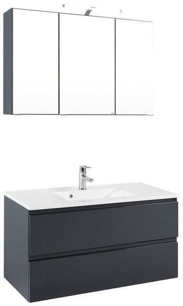 welltime Badmöbel-Set Cardiff, (2-St), griffloses Design, Breite 100 cm