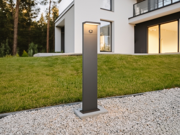 Wegeleuchte BLYDE mit Solar und Strom, Hybrid mit Bewegungsmelder Höhe 100cm