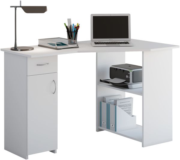 VCM Schreibtisch Linzia 913518 Weiß H. 76 x B. 118 x T. 77 cm
