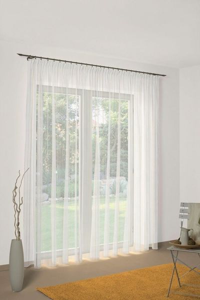 Wirth Gardine 7227 (1 St), Faltenband, halbtransparent, Store - Faltenband 1:3