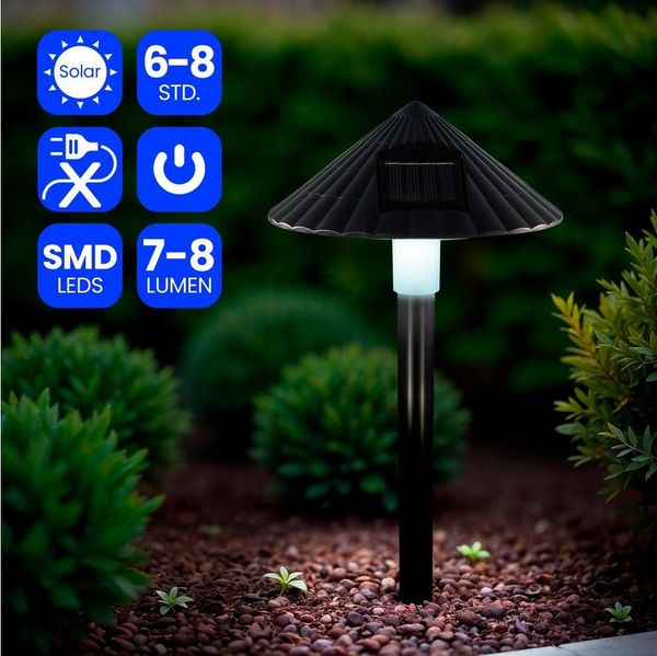 Grundig LED Gartenleuchte Solar, LED fest integriert
