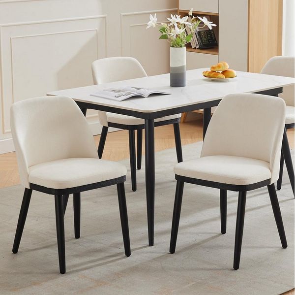 GarveeMore Esszimmerstuhl Gepolsterte 2er-Set,Moderne Küchenstühle mit Holzbeinen, Esszimmerstuhl mit dicken Kissenfür Esszimmer,Küche