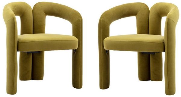 KLAM HOME Esszimmerstuhl Samt moderne Design Polsterstuhl mit Armlehne (gepolsterte dekorative Stühle/Esszimmerstühle 2er Set, 2 St), Wohnzimmer Küche Sessel 2-Stück/Satz Freizeitstühle