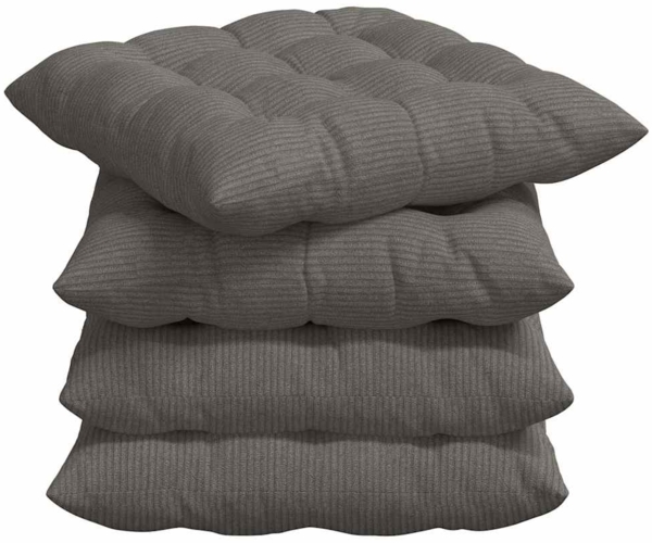vidaXL Sitzkissen 4 pcs Hellgrau 40 x 40 x 6 cm Cordstoff 42015181