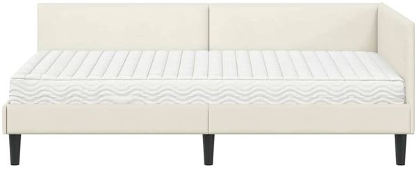 vidaXL Eckbettgestell mit Matratze Sonstiges 2 pcs Creme Samt 3393795 Bild 5