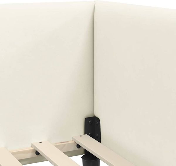 vidaXL Eckbettgestell mit Matratze Sonstiges 2 pcs Creme Samt 3393795 Bild 10