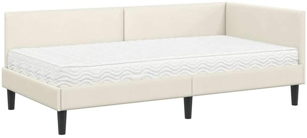 vidaXL Eckbettgestell mit Matratze Sonstiges 2 pcs Creme Samt 3393795 Bild 4