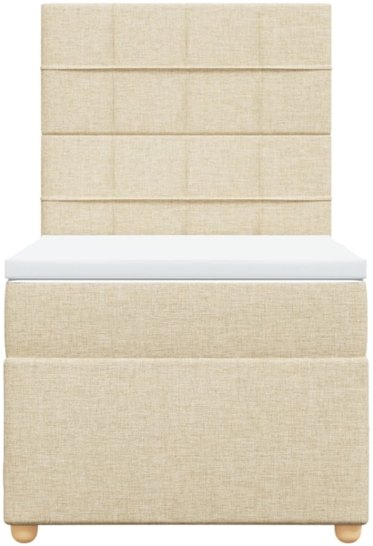 vidaXL Boxspringbett mit Matratze Creme 80x200 cm Stoff 3293412 Bild 5
