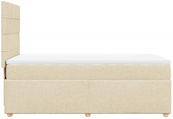 vidaXL Boxspringbett mit Matratze Creme 80x200 cm Stoff 3293412 Bild 6