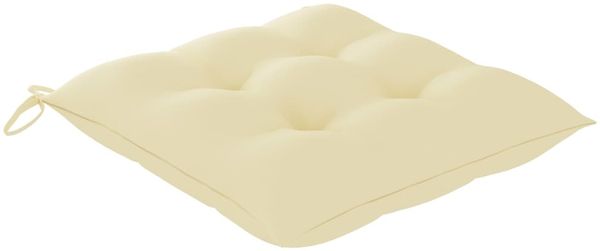 vidaXL Gartenstühle mit Cremeweißen Kissen 3 Stk. Massivholz Teak 3062531 Bild 6