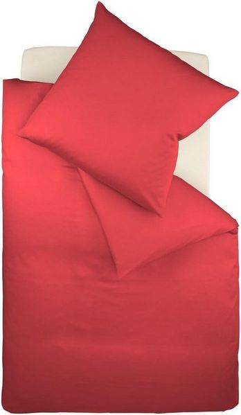 fleuresse 'Colours' Bettwäsche-Set, 2-teilig, Mako-Satin (100% Baumwolle), 135x200 cm + 80x80 cm, Kirsch