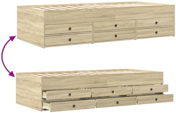 vidaXL Tagesbett mit Schubladen ohne Matratze Sonoma-Eiche 100x200 cm 3280869 Bild 9