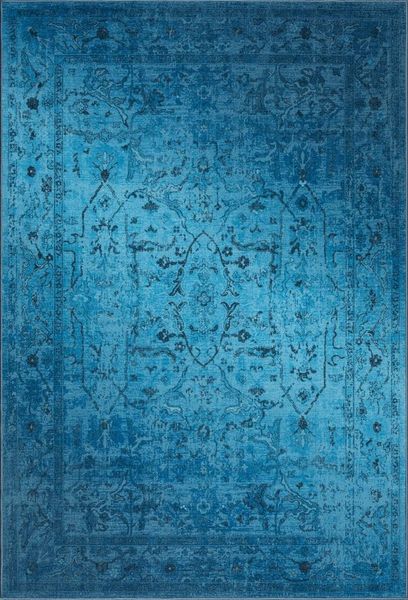 TaraCarpet Teppich Kurzflorteppich TaraCarpet Rainbow Oriental moderner Orientteppich, rechteckig, Höhe: 14 mm, Orientalisches Design in blau auch für das Jugendzimmer