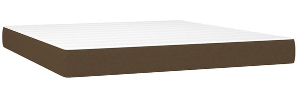 vidaXL Boxspringbett mit Matratze Stoff Dunkelbraun 160x200 cm, Härtegrad: H2 [3137008] Bild 6