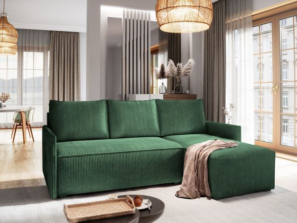 Masseno Ecksofa PERUSI mit Schlaffunktion L-Form, Sofa mit Bettkasten