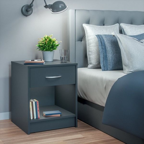 Casaria Nachttisch Hamburg (2-St), Schublade 50x40x35cm Boxspringbett Komforthöhe Schlafzimmer Holz