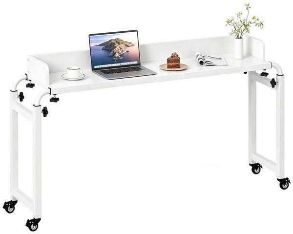 KOMFOTTEU Schreibtisch, Pflegetisch Laptoptisch Überbetttisch auf Rollen