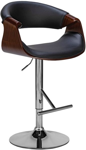 CLP Barhocker Foley Kunstleder mit Fußstütze, höhenverstellbar und 360° drehbar,walnuss/schwarz