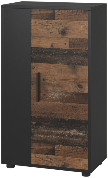 Kommode Berno Schwarz/Oldstyle 50.1 x 87.3 cm mit 2 Fächern Vicco