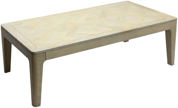 Couchtisch 120 x 60 cm Massivholz Mango white wash - Wohnzimmertisch Rechteckig - Sofatisch Modern Holz - Design Wohnzimmer Tisch Handmade