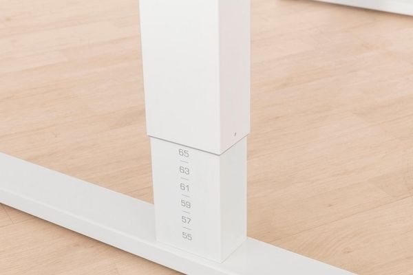 PAIDI Schreibtisch TEENIO in verschiedenen Ausführungen, mitwachsend & ergonomisch (B/H/T ca. 120/53-79/75 cm, Kreideweiß), höhenverstellbarer Schülerschreibtisch, Platte bis 14° neigbar Bild 3