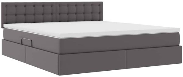 vidaXL Aufbewahrungsbett mit Matratze Grau 180 x 200 cm Kunstleder 3370407 Bild 5
