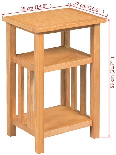 vidaXL Beistelltisch mit Zeitungsablage 27x35x55 cm Massivholz Eiche 244211 Bild 7