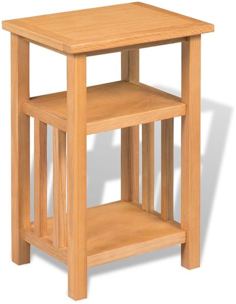 vidaXL Beistelltisch mit Zeitungsablage 27x35x55 cm Massivholz Eiche 244211 Bild 2