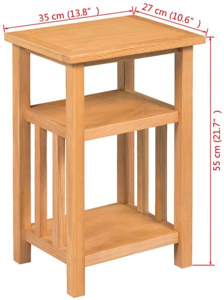 vidaXL Beistelltisch mit Zeitungsablage 27x35x55 cm Massivholz Eiche 244211 Bild 6