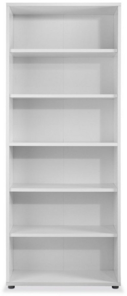 Tvilum Regal PRIMA, B 89 x H 221 cm, Weiß matt, mit 6 Fächern