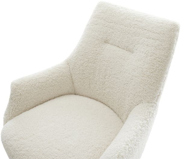 Freischwinger Alja-Flex mit Armlehnen Teddystoff Beige Freischwinger flach Schwarz Taschenfederkern Bild 4