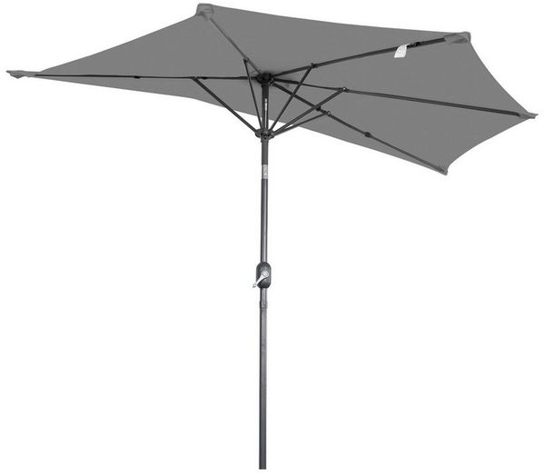 Angel Living Sonnenschirm Halbrund 2,7m mit UV30+ Schutz, Windbeständiger Gartenschirm, LxB: 265x132 cm, mit Kurbel und Neigungsfunktion für Garten & Terrasse, ohne Ständer