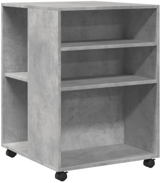 vidaXL Beistelltisch mit Rollen Betongrau 55x60x78 cm Holzwerkstoff 853158