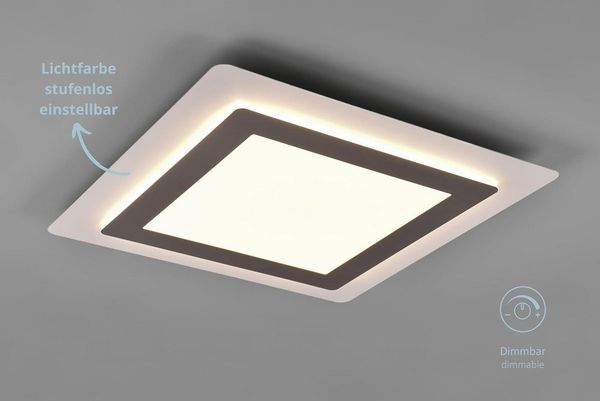 lightling LED Deckenleuchte Maya, LED fest integriert, Tageslichtweiß, Dimmer, Lichtfarbe einstellbar, Nachtlicht, Timer