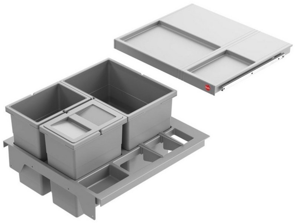 Hailo 3620511 Abfallsorter SEPARATO K 50 mit 3-fach-Trennung für 50 cm Schrankbreite / Abfallsorter / Mülleimer