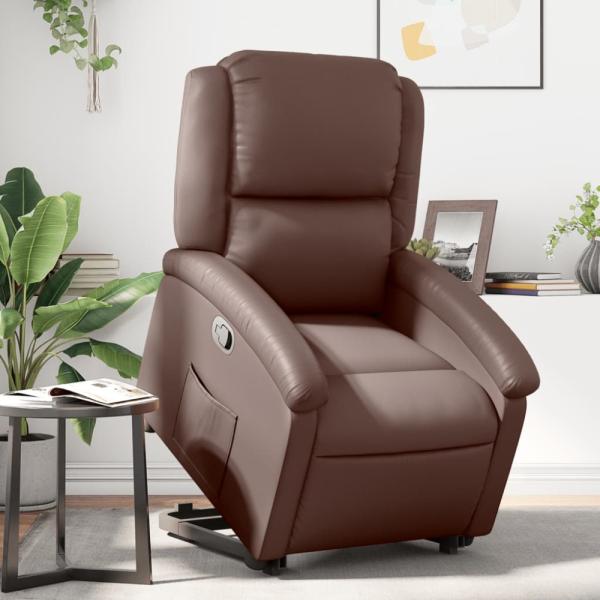 vidaXL Relaxsessel mit Aufstehhilfe Braun Kunstleder 3204228