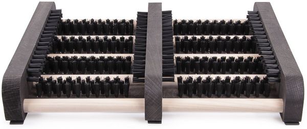 ONDIS24 Fußmatte Fußabtreter Schuhabstreifer mit Seitenleisten aus Holz, rechteckig, Höhe: 60 mm, für Innen- und Außenbereich