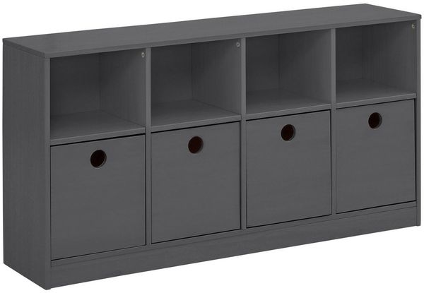 loft24 Regal Allie, Sideboard Regal mit 4 Schubladen, Kinderregal, Breite 124,5 cm