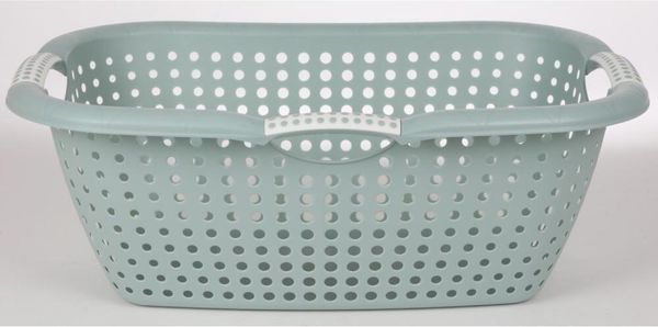 8x Wäschewanne Ergonomica 27L Grün Sammler Box Korb Kunstoff Kleidung Soft Touch