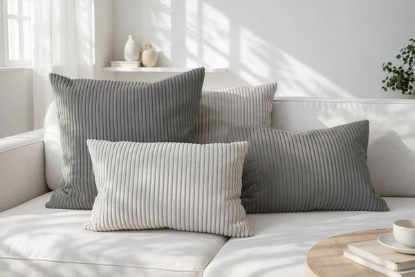 Amilian Dekokissen Sofakissen Cord-Optik 4er Set mit Füllung 2 x 40 x 40 + 2 x 35 x 45 cm, mit Füllung, Hotelverschluss, formstabil