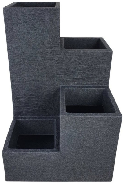 sesua Blumentopf Kubus Wendeltreppe anthrazit 60 cm Blumentreppe Kunststoff Pflanzgefäß