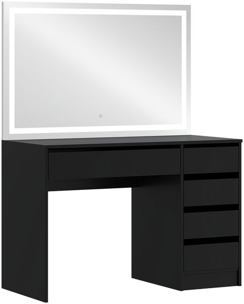 Bellamio 'Nore' Schminktisch mit Spiegel, mit 5 Schubladen, beidseitig montierbar, schwarz, 77x53x110 cm, LED-Beleuchtung mit mit 3 einstellbaren Lichtfarben Bild 10