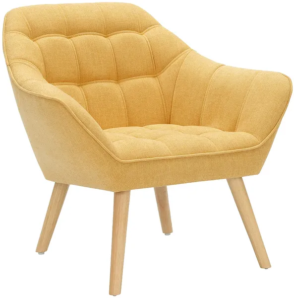 Vente-unique - CASERTA Sessel Stoff Gelb - B 73 cm x H 77 cm x L 82 cm