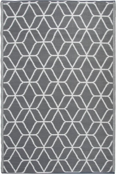 Esschert Design Outdoor-Teppich 180x121 cm Grau und Weiß OC25 421301